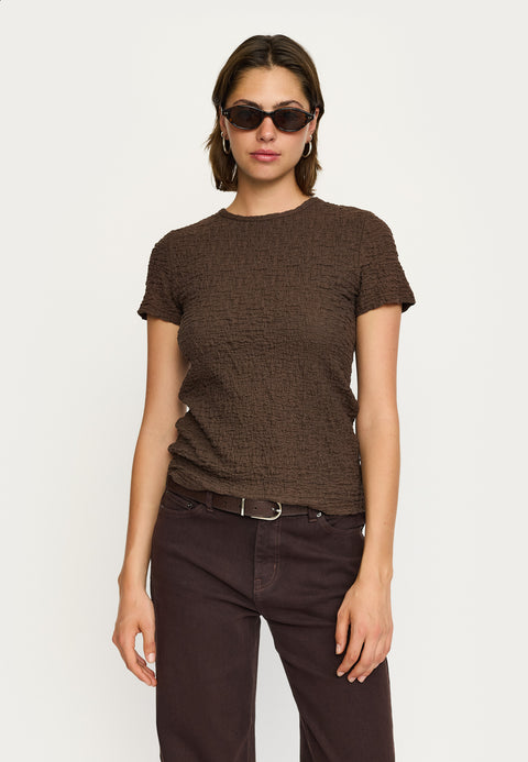 Soft Rebels SRGizelle O-neck SS Top, Coffee Bean