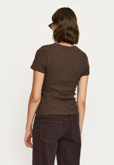 Soft Rebels SRGizelle O-neck SS Top, Coffee Bean