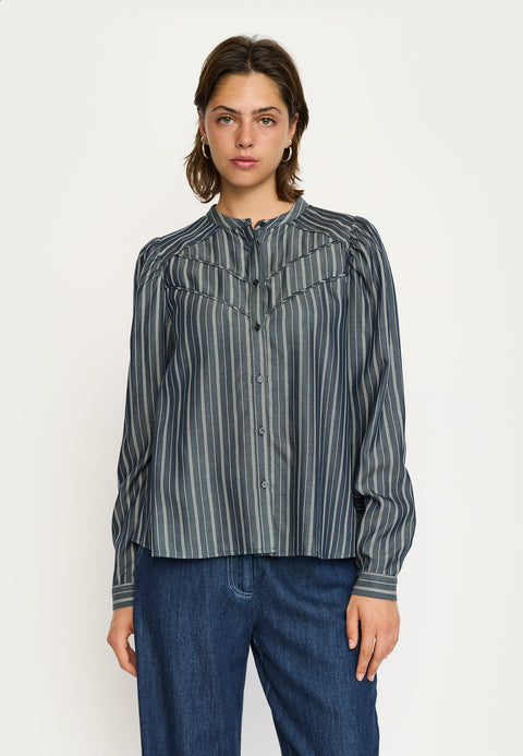 Soft Rebels Charlotte Blouse - Artic Wolf Stripe