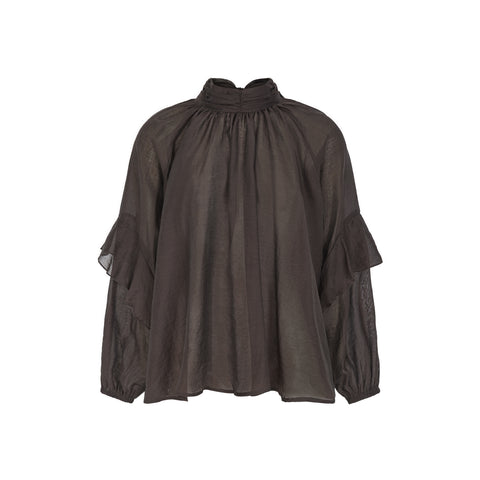 SR525-718-664CoffeeBean-Extra1. SRRachel Bow-Tie Blouse