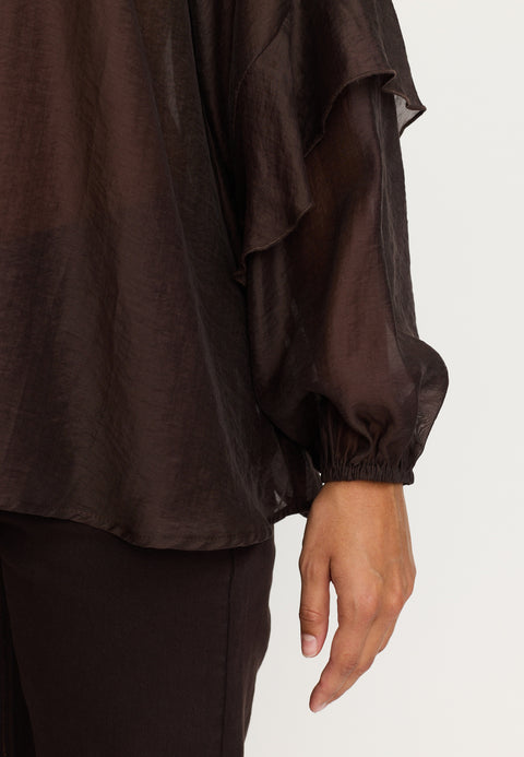 Soft Rebels SRRachel Bow-Tie Blouse, Coffee Bean