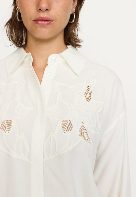 Soft Rebels Nala Embroidery Shirt - Snow White