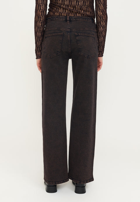 Soft Rebels SREma Willa Midwaist Wide Jeans, Chocolate Plum