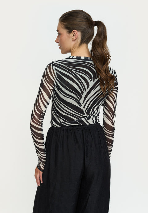 Soft Rebels SRMaryam LS Top, Zebra Print