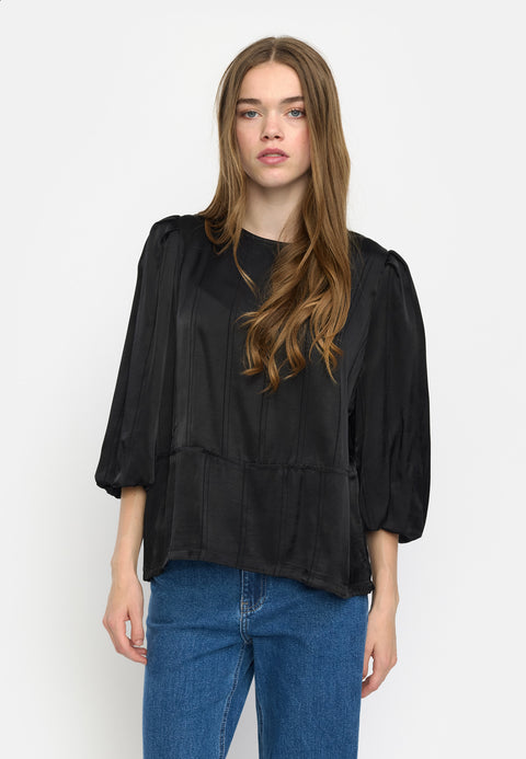 Soft Rebels SRMadelyn Blouse, Striped Jacquard Black