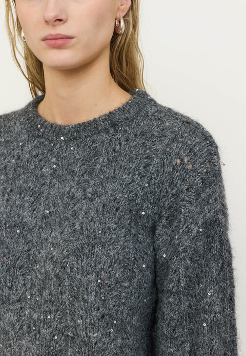 Soft Rebels SRFrances Sequin Knit, 279 Dark Grey Melange