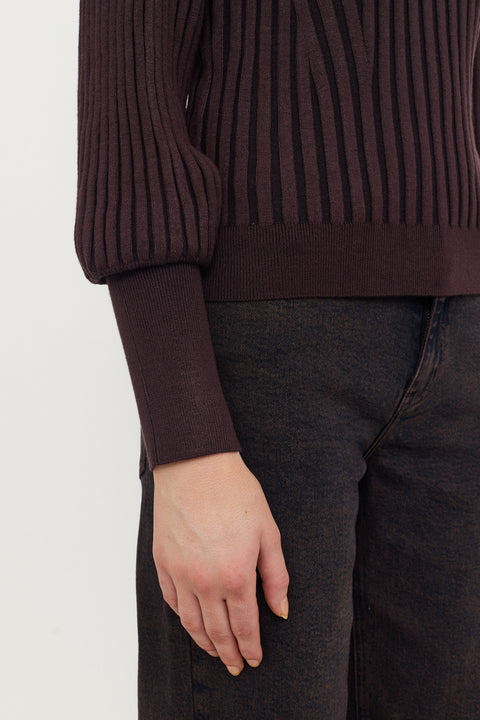 Soft Rebels SRJill Knit, Chocolate Plum