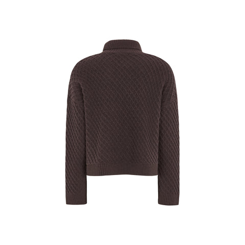 Soft Rebels SRMarie Rollneck Knit, Chocolate plum melange