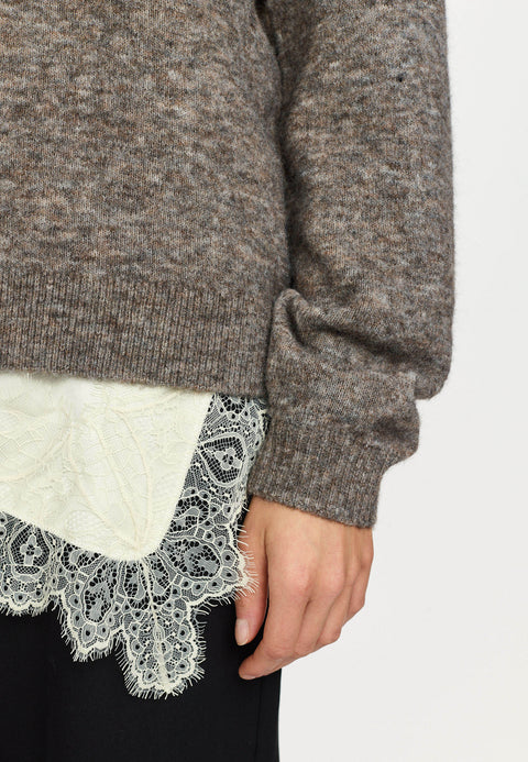 Soft Rebels SRAllison Knit, Demitasse Melange