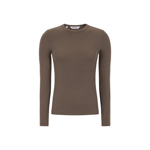 SRAW22-300-153Coffeequartz-Extra1. SRFenja bluse fra Soft Rebels. Varenummer SRAW22-300. o-neck bluse 