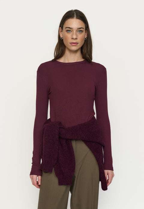 Soft Rebels SRFenja O-neck Top, Vinyard Wine