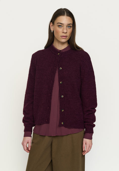 Soft Rebels SRAllison O-neck Cardigan Knit, Vinyard Wine