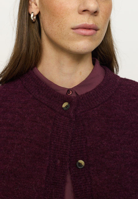 Soft Rebels SRAllison O-neck Cardigan Knit, Vinyard Wine