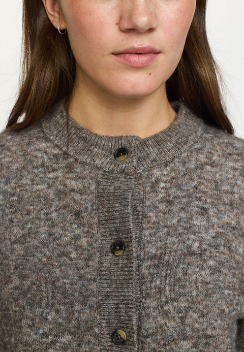 Soft Rebels SRAllison o-neck cardigan knit, Demitasse Melange