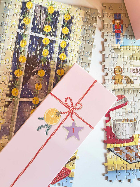 VisseVasse Sweet Christmas - puslespilsadventskalender med 1.000 brikker