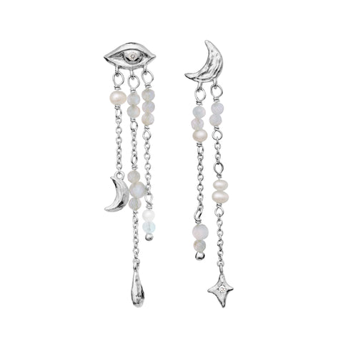 Sonata_earrings_gold_a. sonata øreringe i sølv fra maanesten