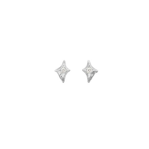 Sylfide_earrings_silver_a. Sylfide ørestikker i sølv fra maanesten. med zirkonia