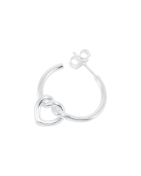 Jane Kønig Tied Heart Hoop, Sølv
