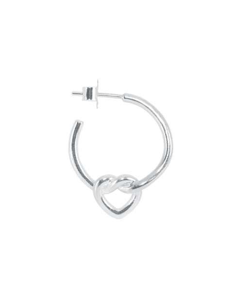 Jane Kønig Tied Heart Hoop, Sølv
