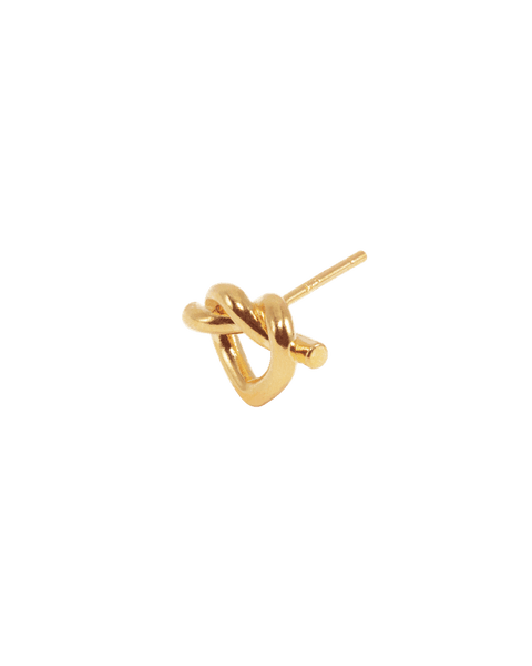 Jane Kønig Tied Heart Stud, Forgyldt sølv