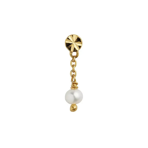 Stine A Tres Petit Etoile ørering - With Pearl,  Forgyldt Sølv