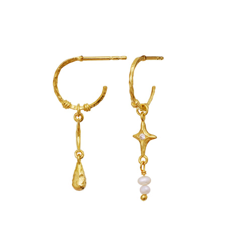 Tamina_earrings_gold_b. tamina øreringe fra maanesten. i forgyldt sølv. med ferskvandsperle 