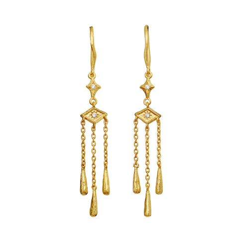 Trio_earrings_gold_a. trio øreringe fra maanesten