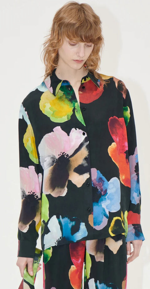 STINE GOYA - Long Sleeve Shirt - Watercolor Bloom