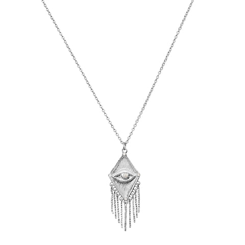 Valda_necklace_silver_b. Valda halskæde fra Maanesten. Urban Theatre kollektion. Sølv halskæde med øje