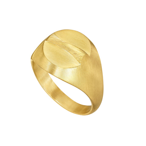 Dulong Vega Relief Signet ring, 18 kt. guld