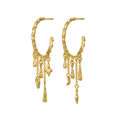 Maanesten Verona ørering - forgyldt sølv