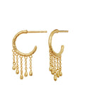 Wendy_earrings_gold_b. Wendy øreringe fra maanesten. i forgyldt sølv med kæder