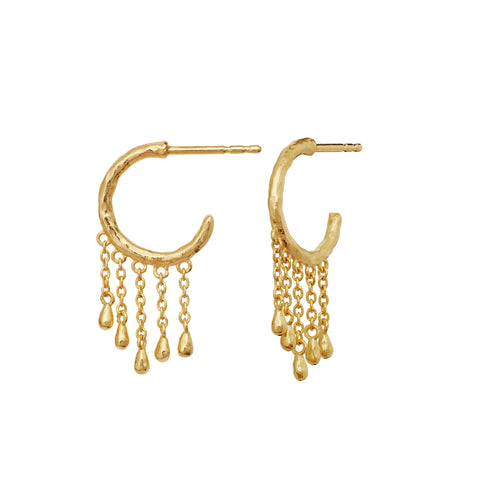 Wendy_earrings_gold_b. Wendy øreringe fra maanesten. i forgyldt sølv med kæder