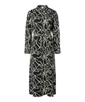 YASKAYA LS LONG SHIRT DRESS. varenummer 26037080. fra YAS. Lang skjortekjole i hvidt og sort mønster