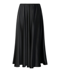 YASPELLA HW VOLUME ANKLE SKIRT. varenummer 26038791. Langt sort nederdel fra YAS. satin