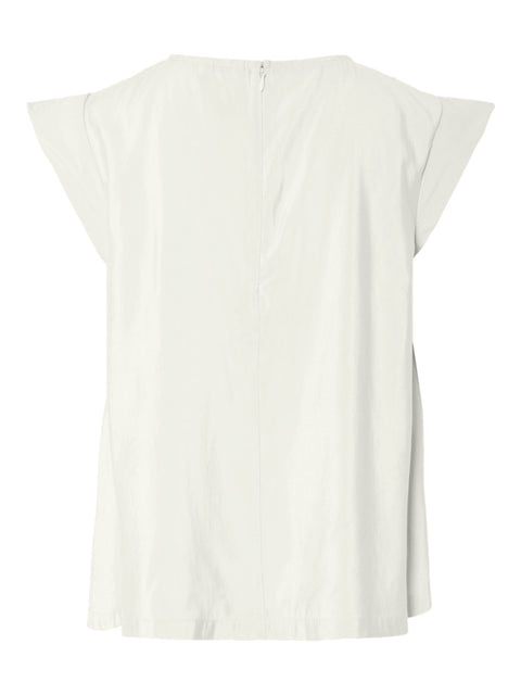 YASSACU Top i Star White er en stilfuld og alsidig bluse fra det danske modebrand Y.A.S.