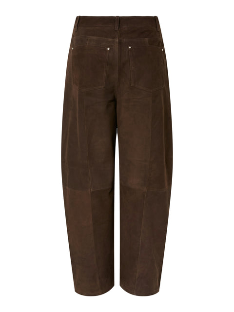 YASLINA MW ANKLE SUEDE LEATHER PANT - EX