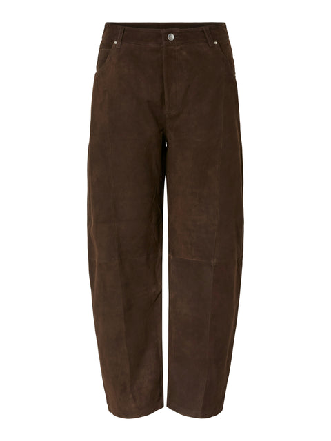 YASLINA MW ANKLE SUEDE LEATHER PANT - EX