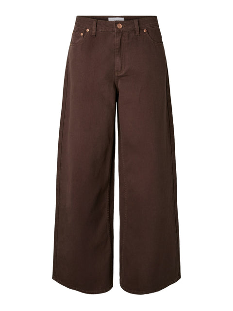 YASELSIE MW Wide Jeans, Coffee Bean