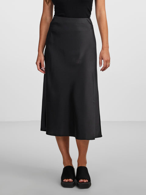 YASPELLA HW MIDI SKIRT, Black