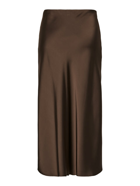 YASPELLA HW MIDI SKIRT, Chocolate brown