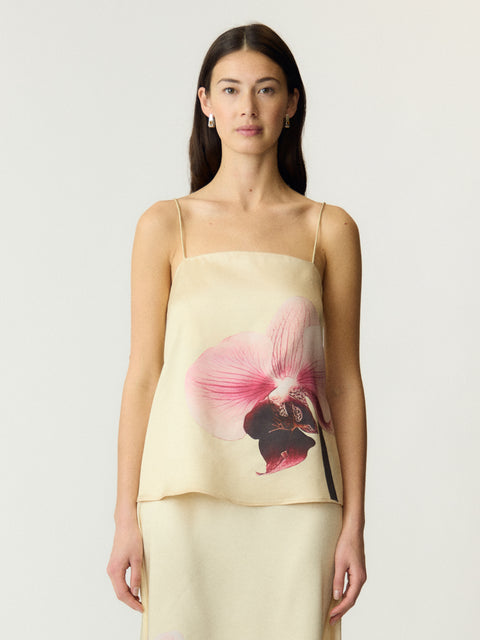 YASORCHIDA SATIN SINGLET TOP S