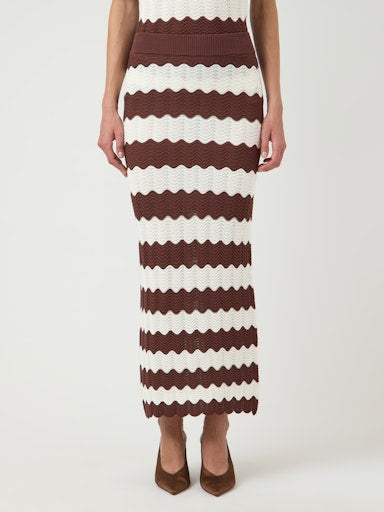 YASBEE HW Long Knit Skirt, Birch