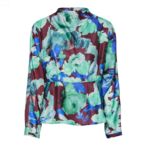 YAS bluse. YASEVINGA LS TOP. varenummer 26038611. Langærmet bluse i print med lynlås i ryggen