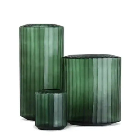 Omar - Lightgreen/Black Steelgrey Vase - Medium