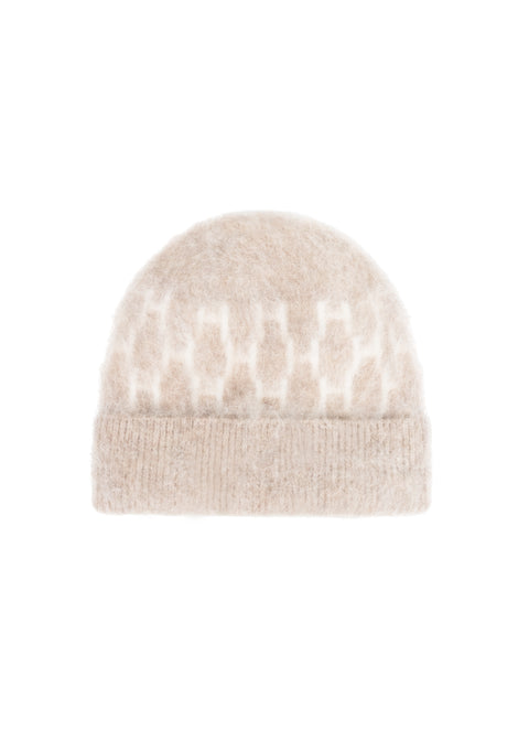 beanie gera hést onesize strikket uld med logo h 