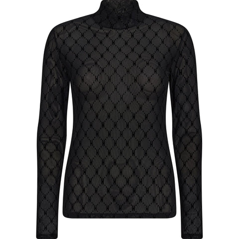 Hype The Detail Turtle Neck Mesh bluse, Sort