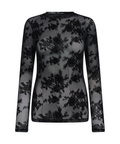hype the detail blonde bluse i sort. med lange ærmer og rund hals