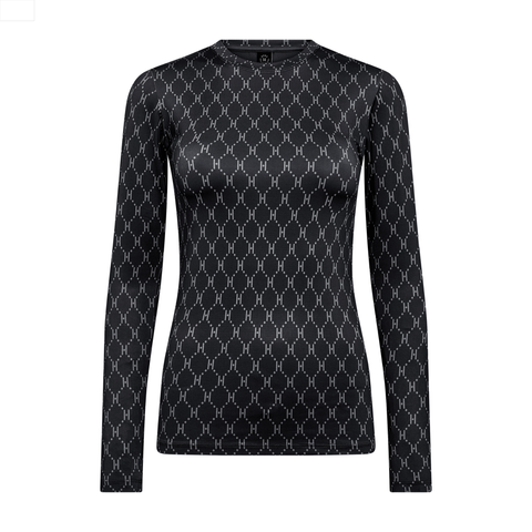 hype the detail bluse med logo i sort og hvid