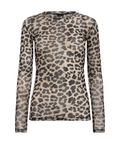 hype the detail mesh bluse leo med lange ærmer og rund hals